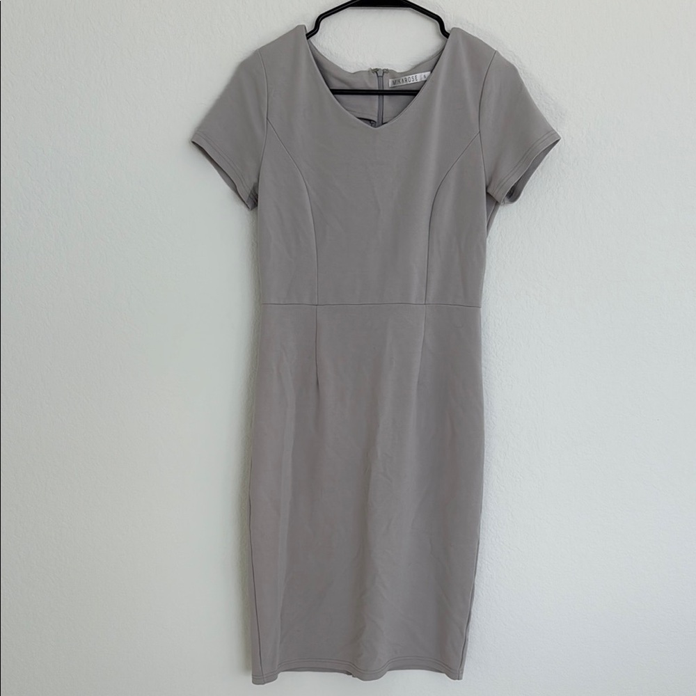 Mikarose Gray V-Neck Sheath midi Dress
